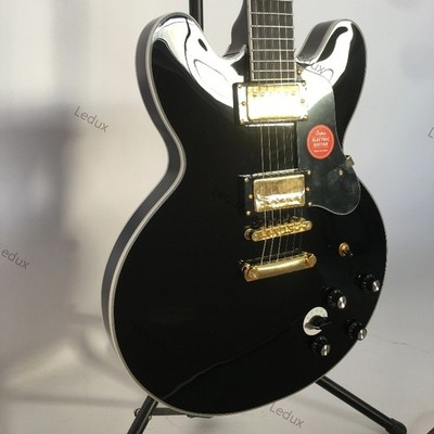 Bright Black 335 Electric Guitar bone nut H-H pickups BBKING Inlay free shipping