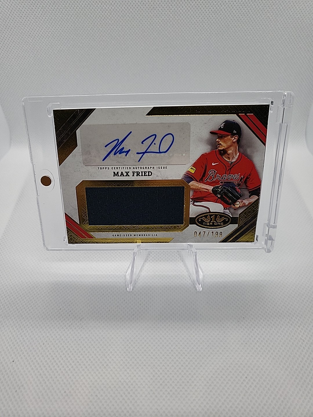 2025 Topps Tier One - Autographed Jumbo Relic Max Fried #AJR-MF /199 Game Used