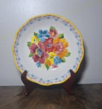The Pioneer Woman Pasta Bowl Stoneware Wildflower Whimsy Yellow 7.5”