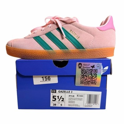 adidas Gazelle J Clear Pink Court Green - Size 7.5Womens/5.5Mens | eBay