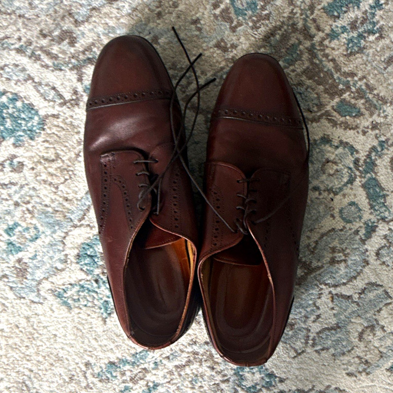 Allen Edmonds Brown Leather Cap Toe Brogue Oxford Dress Shoes Lace Up 11.5D