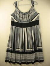 Womens Geometric Print Midi Shift Dress Day Evening Party Plus Size 18W