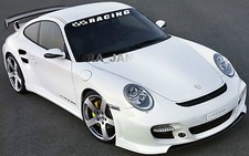 Racing Windshield Flag Decal Stickers Sport Car Sticker White