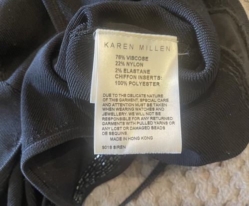 Small Size 1 VGC KAREN MILLEN TOP JUMPER Extra Small Cruise Party Evening Black - Picture 9 of 9