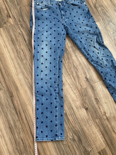 Stella McCartney Star Embroidery Midrise Straight Leg Women Light Wash Jeans 26 - Picture 12 of 13