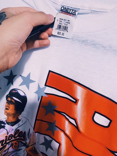 Vintage OG 90’s 96’ Baltimore Orioles “Cal Ripken” Players T-Shirt MLB *RARE* - Picture 5 of 6