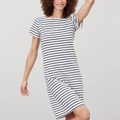 Joules Riviera Striped Jersey Dress in Navy/White Size 2 | eBay