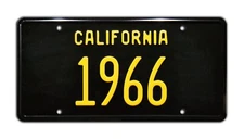 California | 1966 | Metal Stamped Vanity License Plate