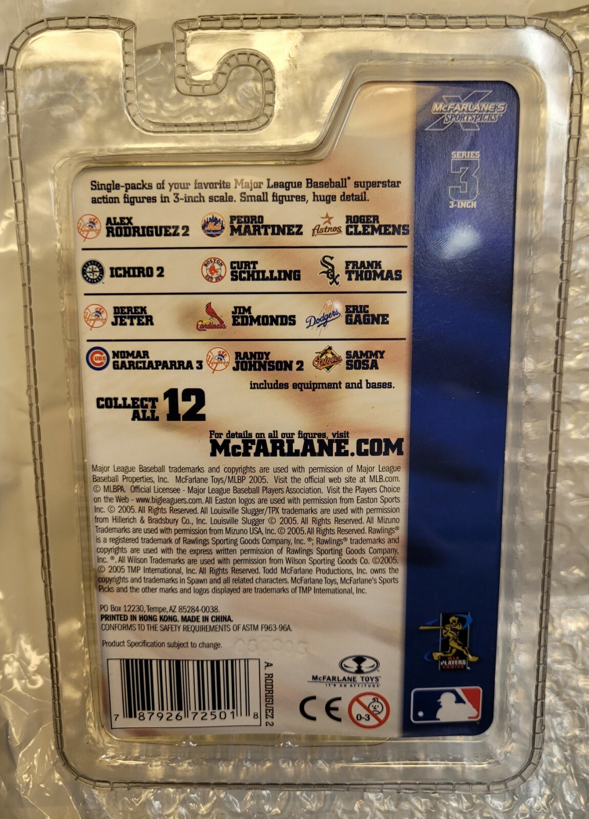2005 McFarlane Alex Rodriguez #2  Yankees  Mini Figure MLB 3-Inch Series 3 