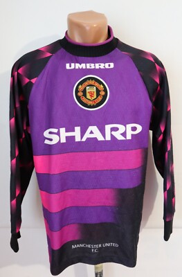 MANCHESTER UNITED 1996/1997 GOALKEEPER SHIRT JERSEY PURPLE SHARP