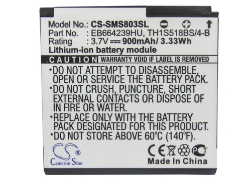 Premium Battery for Samsung Jet, GT-S8000 Jet, GT-S8000H, Reality, SGH-S8000 Jet - Photo 5/5
