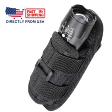 Tactical Flashlight Pouch Holster Rotatable Flashlight Holder Torch Carry Case