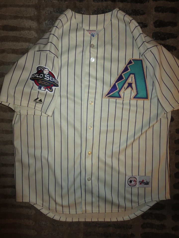 Steve Finley #12 Arizona Diamondbacks 2001 World Series Majestic Jersey LG L  - Image 3 of 4