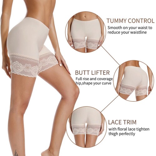 Women Slip Shorts for Under Dresses Anti Chafing Underwear Safety Panty Boyshort - Picture 4 of 22