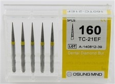 Dental Diamond Burs, Extra Fine Grit Multi-Use 5 Pcs/Pk, 160TC-21EF 
