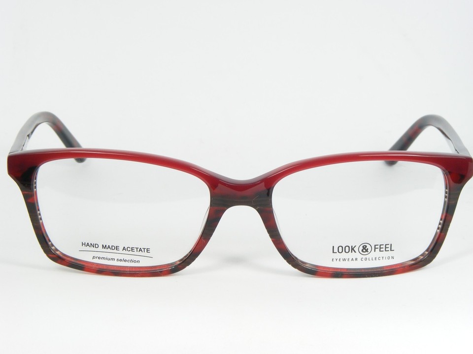 Pink Rasperry LOOK & FEEL BI 5395-16 RASPBERRY RED /GREY /BLACK /CLEAR EYEGLASSES 53 ...