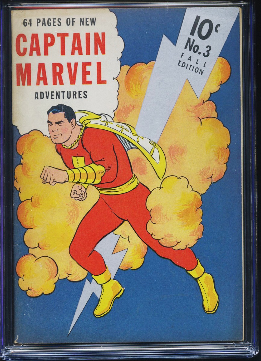 CAPTAIN MARVEL ADVENTURES #3 - CGC-7.5, OW-W - Fawcett - vs Sivana