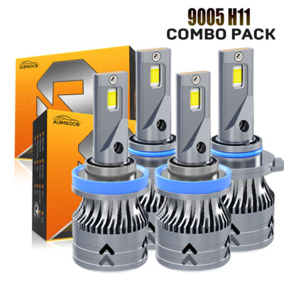 4* 9005 H11 Combo LED Headlight Bulbs KIT for Ford F-150 2015-2021 HIGH&LOW BEAM