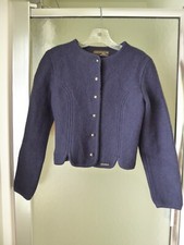 Vintage Geiger Tyrol Navy Blue Boiled New Wool Jacket Womens 38 Metal Buttons