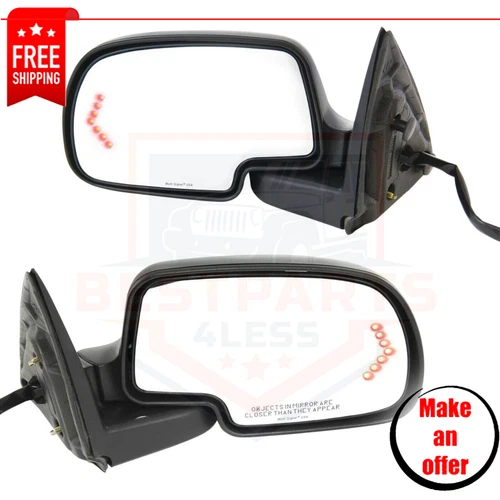 Power Mirror, Set of 2, Heated, Manual Fold for 1999-2006 Chevy Silverado 1500