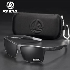 KDEAM Unisex Polarized Black Sunglasses Square Sports Frame Driving Goggles