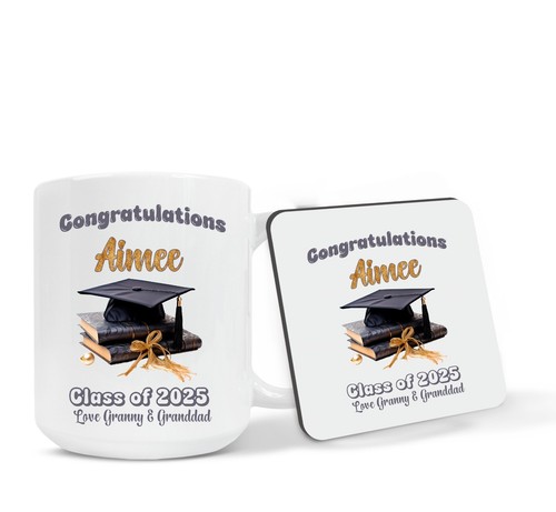 Personalized Graduation Gift Graduation Present Mug, Coaster or Gift Set 2025 - Picture 4 of 6