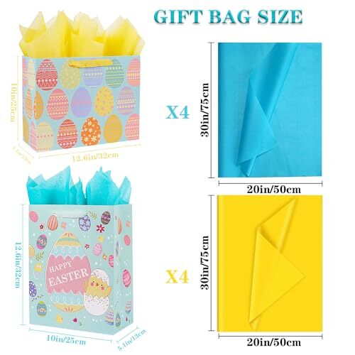 2Pcs 12 6 Large Easter Gift Bags With Card And Tissue Paper For Kids 2pcs 12 6 large easter gift bags with card and tissue paper for kids