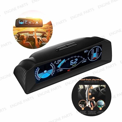 Car OBD2 Multi-function Gauge HUD Head-Up-Digital Speedometer Slope Display