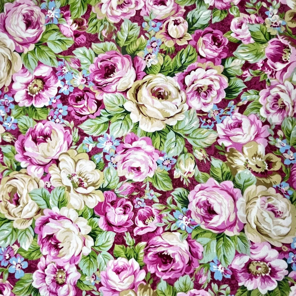 Tela floral Tuscan Sun #5057 de Jinny Beyer para RJR Cabbage Rose 100 % algodón Foto 2 de 4