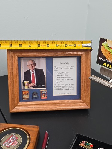 Wendys Dave's Way Plaque Creed Legacy Lapel Tie Pins Pen Coaster Billboard Spicy - Picture 17 of 18