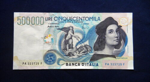 1997 ITALY rare Banknote 500000 Lire RAFFAELLO XF high quality ( serie PAF