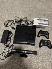 Microsoft Xbox 360 250GB Slim Console +7 Games Bundle, 2 Controllers TESTED