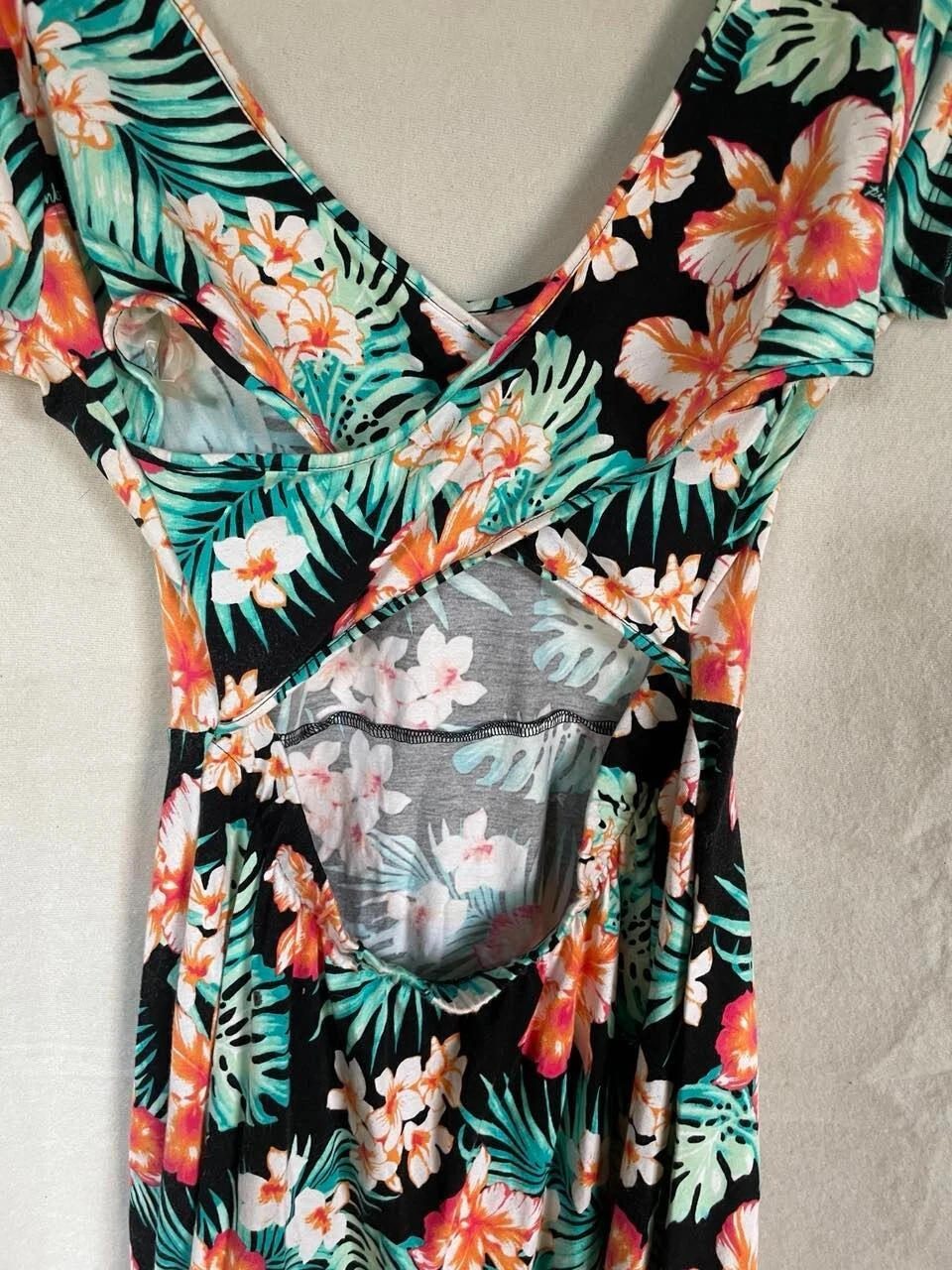 UNDERCOVER Mini abito nuovo con etichette rosa Victoria's Secret stampa floreale retro aperto taglia small