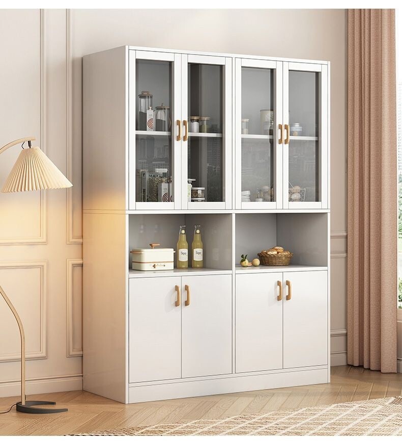 Küchenvitrine Geschirrschrank Buffet Küchenschrank Küchenbuffet Hochschrank Weiß