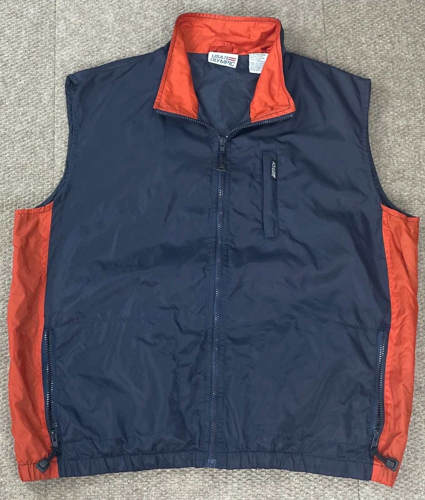 USA Olympic Unisex Multicolored Full Zip Vest Size Large