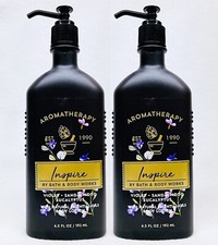 2 Bath Body Works Aromatherapy INSPIRE VIOLET SANDALWOOD EUCALYPTUS Oil Lotion