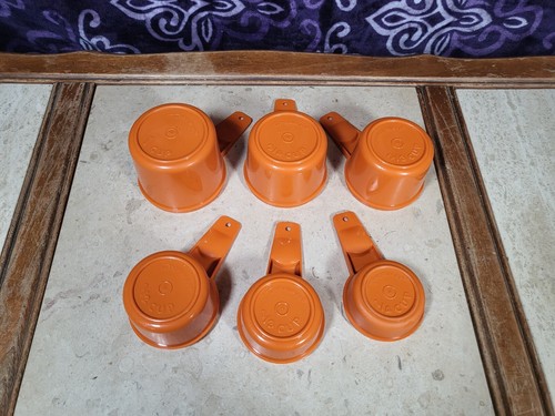 Tupperware Nesting Measuring Cups - Orange - Full Set - Perfect Shape! - Picture 6 of 11