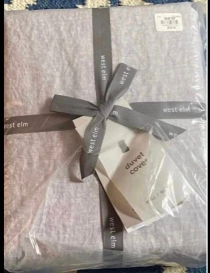 Capa de edredom West Elm Pottery Barn linho belga lilás mesclado tamanho QN NOVA ESGOTADA - Imagem 3 de 3