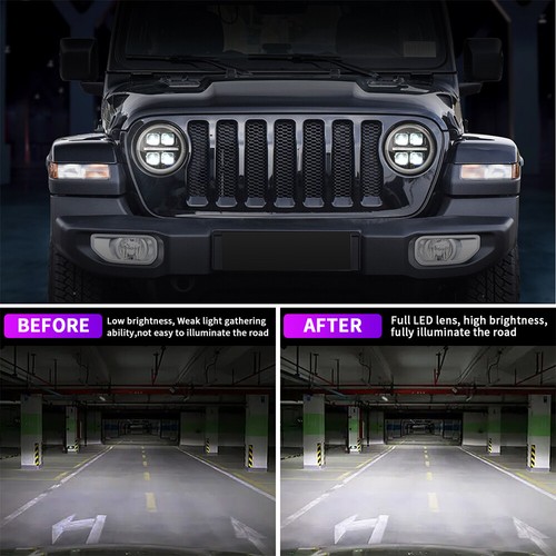 Pair LED Headlight Assembly DRL Sequential Turn Signal For Jeep Wrangler 2018-24 - Bild 13 von 24
