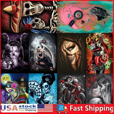 Diamond Painting Full Drill Flower Skull 5D DIY Cross Stitch Mosaic Home Decor Diamond Painting Full Drill Flower Skull 5D DIY Cross Stitch Mosaic Home Decor