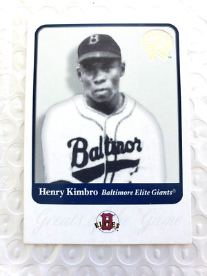 2001 Fleer Baseball GREATS OF GAME - Negro League - Henry Kimbro