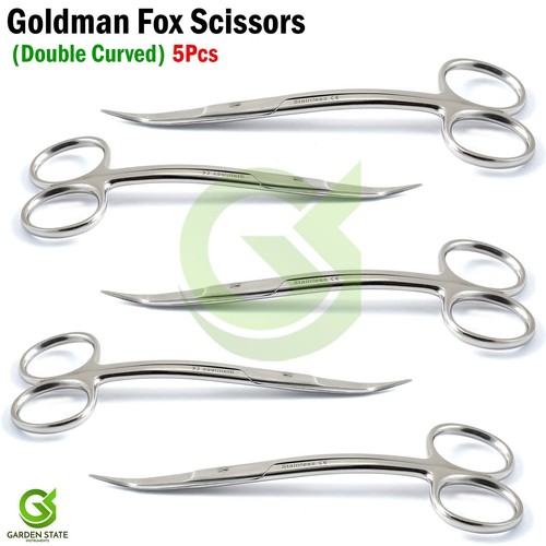 Lot of 5Pcs GOLDMAN-FOX Gum Scissors Double Curved Series 13cm
