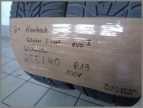 2x Hankook 255 40 R19 100V Winter I Cept Evo3 DOT3322 6.4mm Winter Tyres - Picture 4 of 5