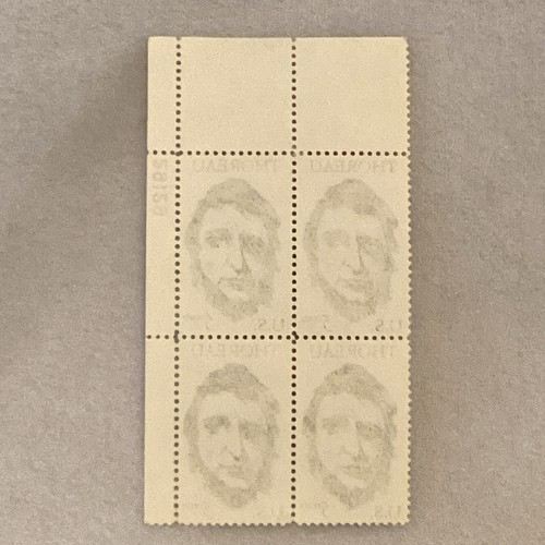 SCOTT STAMPS # 1327 THOREAU 5 CENT 4 STAMP PLATE BLOCK - MNH - Picture 4 of 4