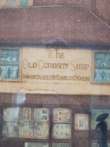 Estampado vintage ""The Old Curiosity Shop"" **FIRMADO**Gail S. Spackman enmarcado - Imagen 2 de 8