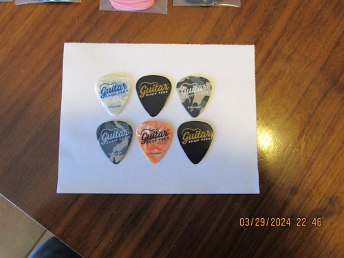 Lot of 6 Guitar Shop Tees Promo Guitar Picks - T-Shirts for Guitarist #1146
