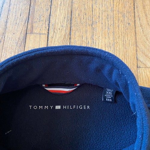 Tommy Hilfiger Full Zip Up Fleece Sweatshirt Navy Blue Mens 2XL - Picture 4 of 5