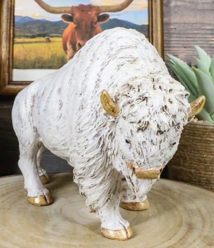 Estatuilla de resina Ebros Nativo Americano Sagrado Bisonte Blanco Decoración Búfalo 8,75"L - Imagen 9 de 10