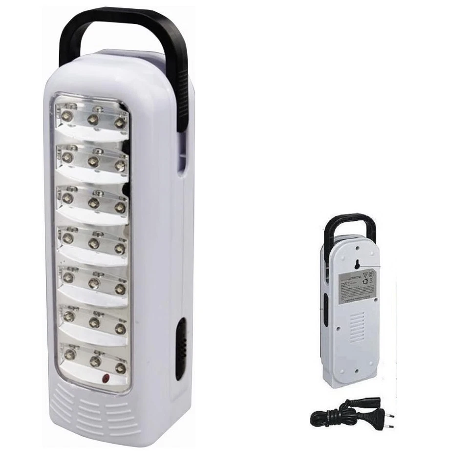 Luce Di Emergenza Torcia Portatile Lampada Ricaricabile Bianca 21 Led Con Cavo - Immagine 4 di 4