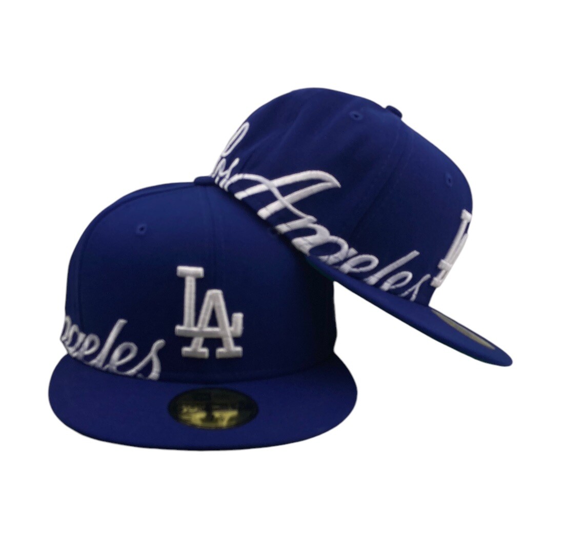 Dodgers LA Side Split New Era 59FIFTY fitted cap hat blue Dodgers LA Side Split New Era 59FIFTY fitted cap hat blue